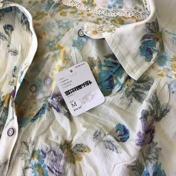 Free People Floral Button Down Top - Picture 5 of 5